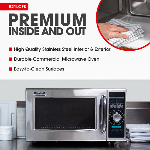 Sharp R-21LCFS 1000w Commercial Microwave w/ Dial Control - 120v