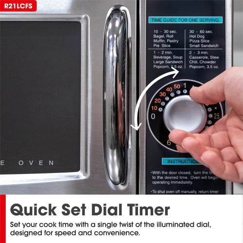 Sharp R-21LCFS 1000w Commercial Microwave w/ Dial Control - 120v