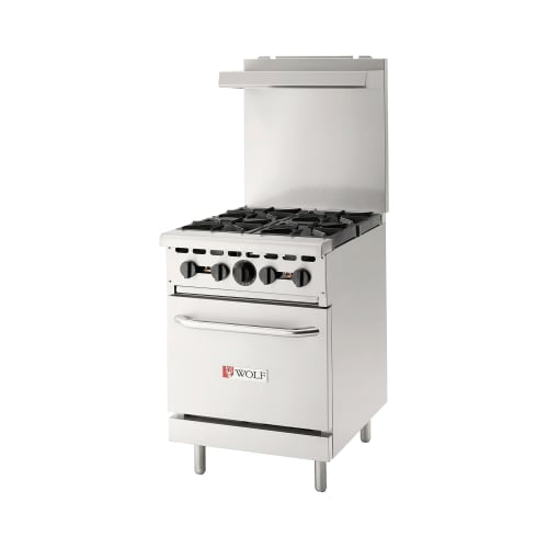 Wolf WX24-4BN 24" 4 Burner Gas Range w/ Standard Oven, Natural Gas