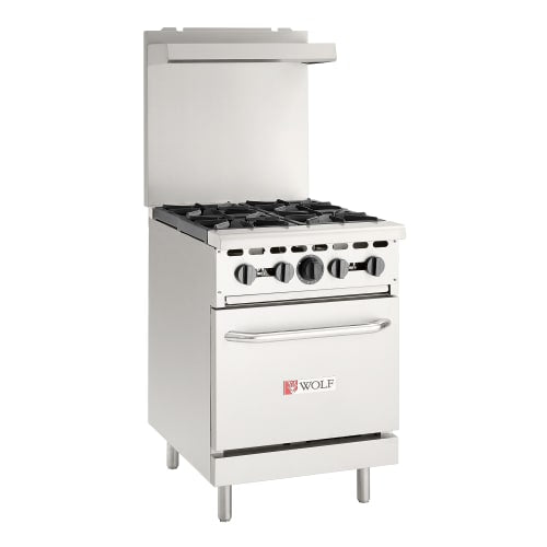 Wolf WX24-4BN 24" 4 Burner Gas Range w/ Standard Oven, Natural Gas