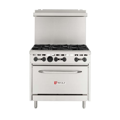 Wolf WX36-6BN 36" 6 Burner Gas Range w/ Standard Oven, Natural Gas