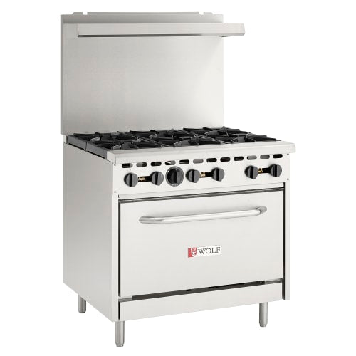 Wolf WX36-6BN 36" 6 Burner Gas Range w/ Standard Oven, Natural Gas