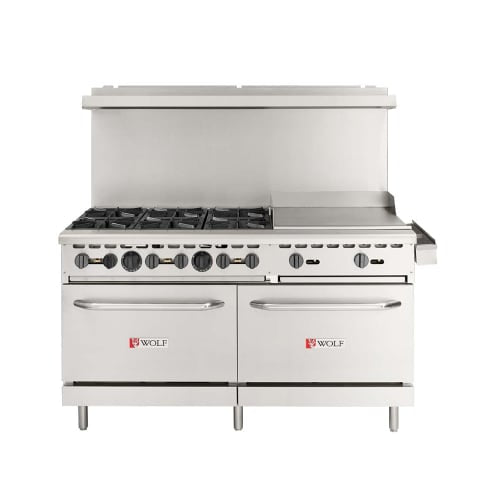 Wolf WX60F-6B24GN 60" 6 Burner Gas Range w/ Griddle & (2) Standard Ovens, Natural Gas