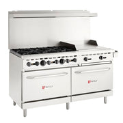 Wolf WX60F-6B24GN 60" 6 Burner Gas Range w/ Griddle & (2) Standard Ovens, Natural Gas