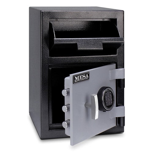 Mesa MFL2014E BLKGR .8 cu ft 1 Compartment Drop Safe w/ Electronic Lock