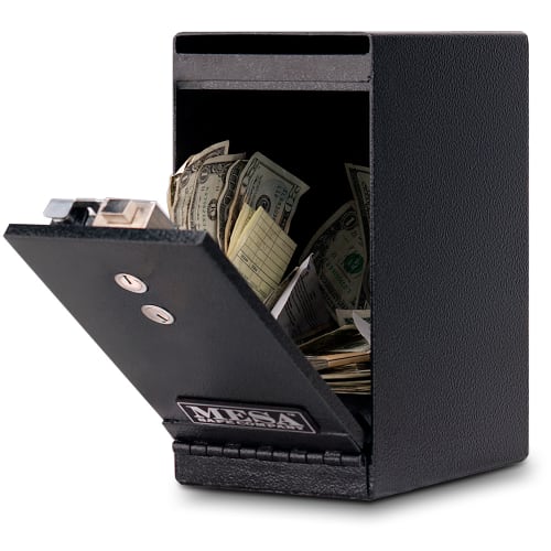 Mesa MUC1K .2 cu ft Under Desk Safe w/ Deposit Slot & Key Lock