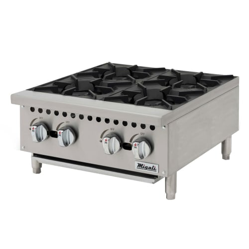 Migali C-HP-4B-24 12" Gas Hotplate w/ (2) Burners & Manual Controls, Convertible