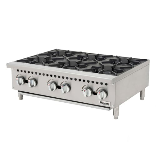 Migali C-HP-6B-36 12" Gas Hotplate w/ (2) Burners & Manual Controls, Convertible