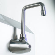 Krowne 16-670 Wall Mount Electronic Faucet - 4" Centers, High Arc Spout, Satin Finish