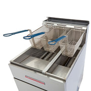American Range AF-50/25 Gas Fryer - (1) 50 lb Vat & (1) 25 lb Vat, Floor Model, Liquid Propane