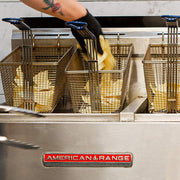 American Range AF-50/25 Gas Fryer - (1) 50 lb Vat & (1) 25 lb Vat, Floor Model, Liquid Propane