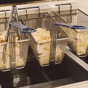 American Range AF-50/25 Gas Fryer - (1) 50 lb Vat & (1) 25 lb Vat, Floor Model, Liquid Propane