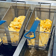 American Range AF-50/25 Gas Fryer - (1) 50 lb Vat & (1) 25 lb Vat, Floor Model, Natural Gas