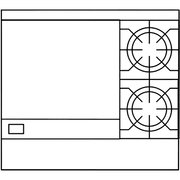 American Range AR-24G-2B 36" 2 Burner Gas Range w/ Griddle & Standard Oven, Liquid Propane
