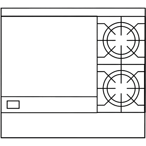 American Range AR-24G-2B 36" 2 Burner Gas Range w/ Griddle & Standard Oven, Liquid Propane