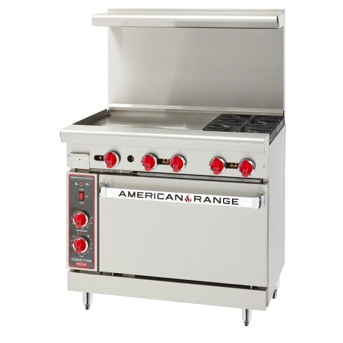 American Range AR-24G-2B 36" 2 Burner Gas Range w/ Griddle & Standard Oven, Liquid Propane