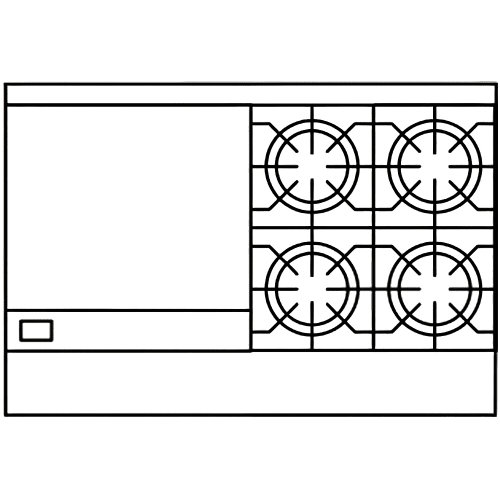 American Range AR-24G-4B 48" 4 Burner Gas Range w/ Griddle & (2) Space Saver Ovens, Liquid Propane