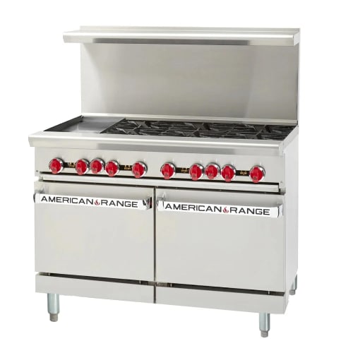 American Range AR-24G-4B 48" 4 Burner Gas Range w/ Griddle & (2) Space Saver Ovens, Liquid Propane