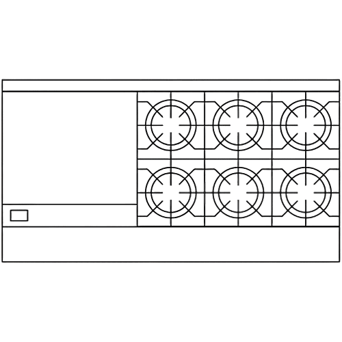 American Range AR-24G-6B 60" 6 Burner Gas Range w/ Griddle & (2) Standard Ovens, Natural Gas