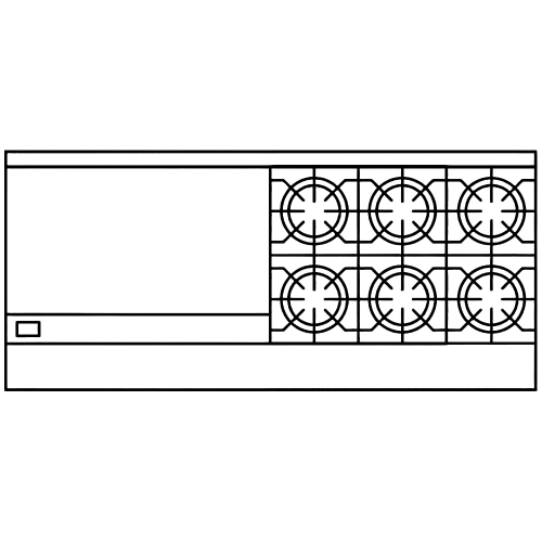American Range AR-36G-6B-CC 72" 6 Burner Gas Range w/ Griddle & (2) Convection Ovens, Natural Gas