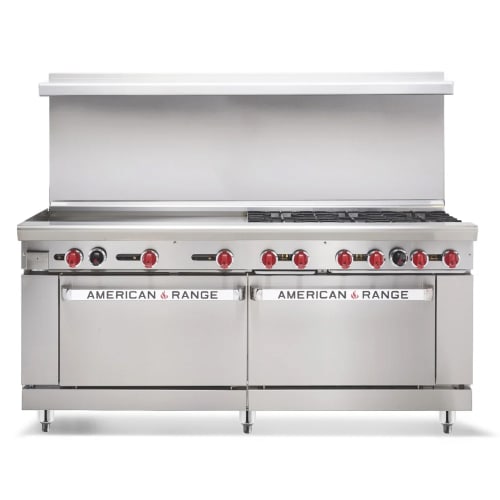 American Range AR-36G-6B 72" 6 Burner Gas Range w/ Griddle & (2) Standard Ovens, Liquid Propane