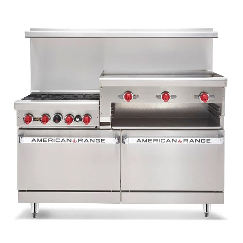 American Range AR-4B-12RG 36" 4 Burner Gas Range w/ Griddle/Broiler & Standard Oven, Liquid Propane