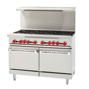 American Range AR-8 48" 8 Burner Gas Range w/ (2) Space Saver Ovens, Natural Gas