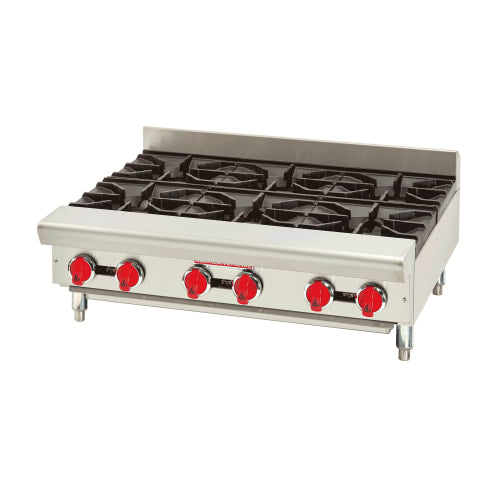 American Range ARSHP-36-6 36" Gas Hotplate w/ (6) Burners & Manual Controls, Natural Gas
