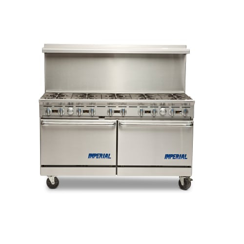 Imperial IR-10 60" 10 Burner Gas Range w/ (2) Standard Ovens, Natural Gas