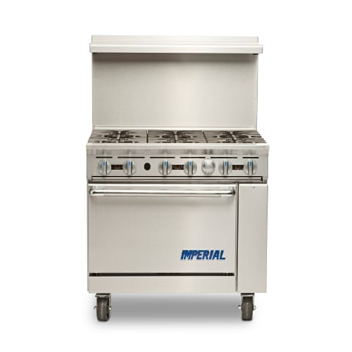 Imperial IR-6 36" 6 Burner Gas Range w/ Standard Oven, Natural Gas