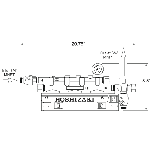 Hoshizaki H9320-53 Triple Primary Water Filter Cartridge Assembly, Tank