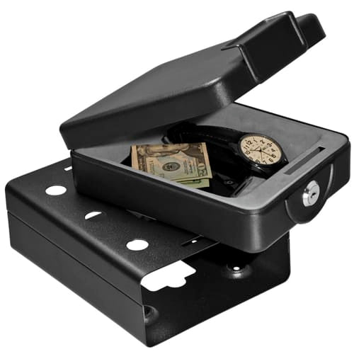Barska Lock Box w/ Key Lock - 7 91/100"L x 6 1/4"W x 2 3/4"H, Steel (AX11812)