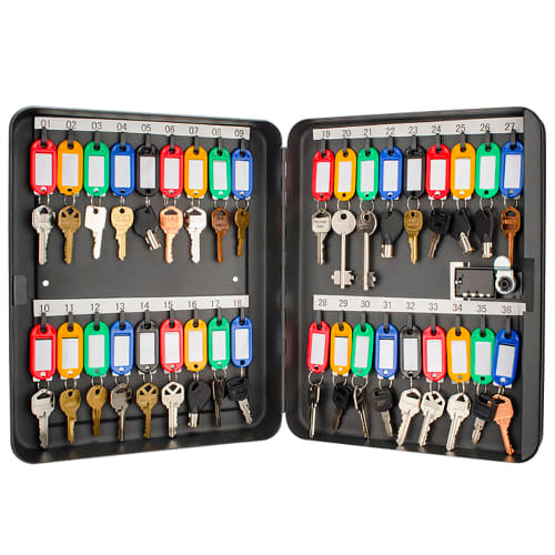 Barska 36 Key Cabinet w/ Combination Lock - Steel, Black (AX11820)