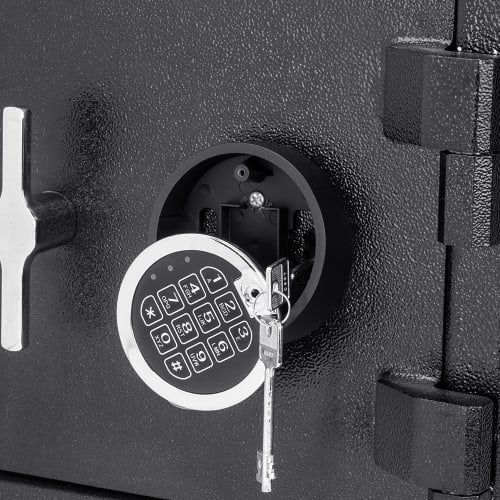Barska Locker Depository Safe w/ Keypad Lock - (2) Compartments, Steel, Black (AX13312)