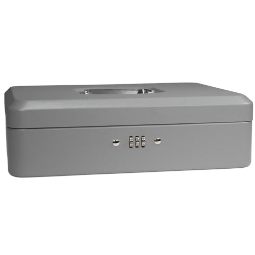 Barska Cash Box w/ Combination Lock - (5) Compartment Tray, Steel, Gray (CB11788)