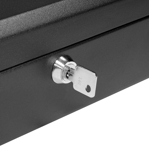 Barska Cash Box w/ Key Lock - (3) Compartment Tray, Steel, Black (CB11832)
