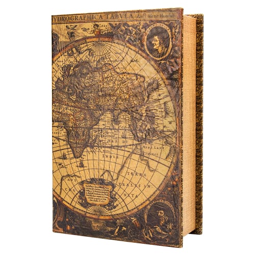 Barska Antique Map Lock Box w/ Key Lock - 7"W x 10 3/4"H, Steel (CB12480)