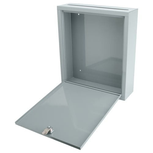 Barska Multi Purpose Drop Box w/ Key Lock - 11 1/2"W x 3 1/2"D x 13"H, Steel, Gray (CB12712)