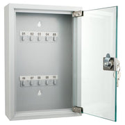 Barska 10 Key Cabinet w/ Key Lock - Glass Door, Steel, Gray (CB12986)