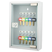 Barska 10 Key Cabinet w/ Key Lock - Glass Door, Steel, Gray (CB12986)