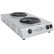 Cadco CDR-2TFB 13 1/2" Electric Hotplate w/ (2) Burners & Infinite Controls, 220v/1ph