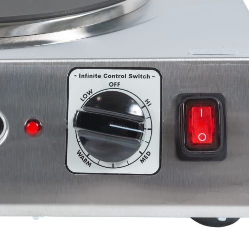 Cadco LKR-220 15" Electric Hotplate w/ (1) Burner & Infinite Controls, 220v/1ph
