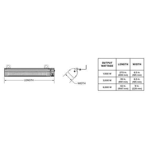 Big Ass Fans BAFCF60240B 42" Ceiling Mount Indoor/Outdoor Electric Infrared Heater - 6000 watt, 240v