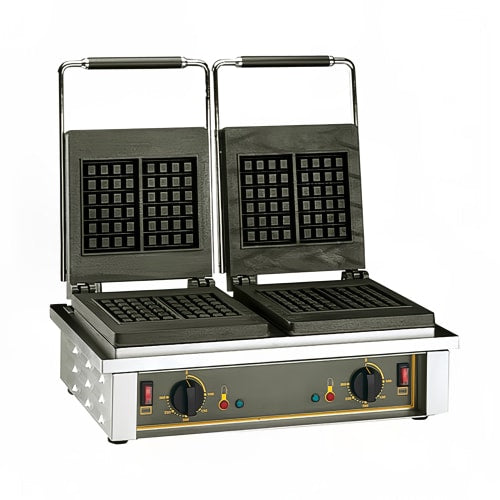 Equipex GED20 Double Liege Waffle Maker w/ Cast Iron Grids, 3300W