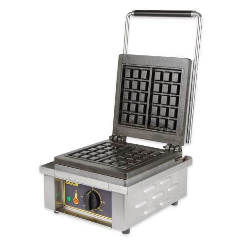 Equipex GES10/1 Single Brussels Waffle Maker w/ Cast Iron Grids, 1750W