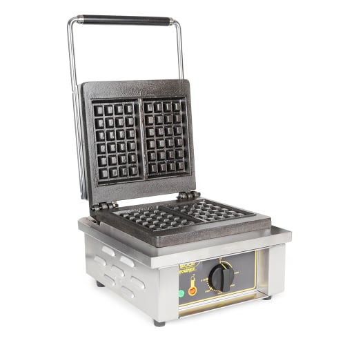Equipex GES20/1 Single Liege Waffle Maker w/ Cast Iron Grids, 1750W