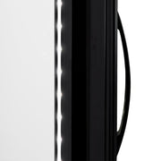 True FLM-81~TSL01 80 3/4" FLM Series Three Section Glass Door Merchandiser - (3) Left/Right Hinge Doors, Black, 115v