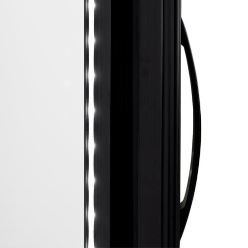 True FLM-81~TSL01 80 3/4" FLM Series Three Section Glass Door Merchandiser - (3) Left/Right Hinge Doors, Black, 115v