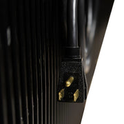 True FLM-81~TSL01 80 3/4" FLM Series Three Section Glass Door Merchandiser - (3) Left/Right Hinge Doors, Black, 115v