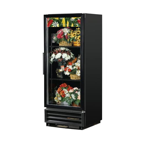 True GDM-12FC-HC~TSL01 1 Section Floral Cooler w/ Swinging Door - Black, 115v